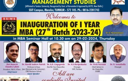 27th Batch I Semester MBA (2023-2025) Grand Inauguration  on 29-02-2024 Thursday